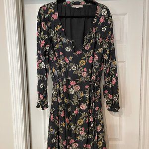 Loft PLUS Floral Long Sleeve Drawstring Waist Dress - Size 16